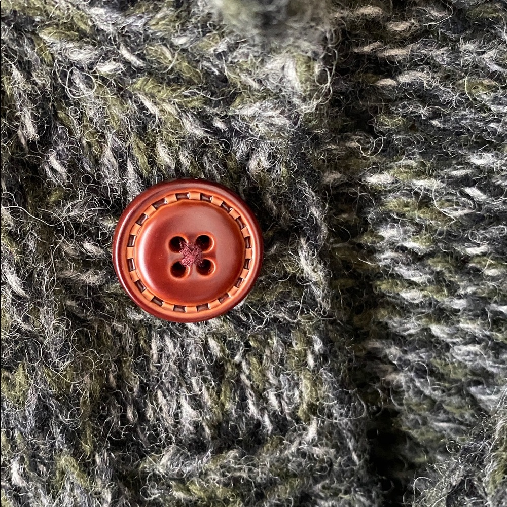Armani Exchange Green and Gray Wool Knit cardigan size L - Picture 10 of 12
